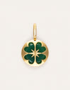 Clover Agata Stone Gold Charm