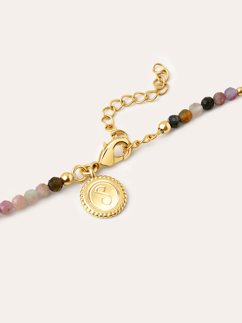 Altea Dots Tourmaline Syra Stainless Steel Gold Necklace