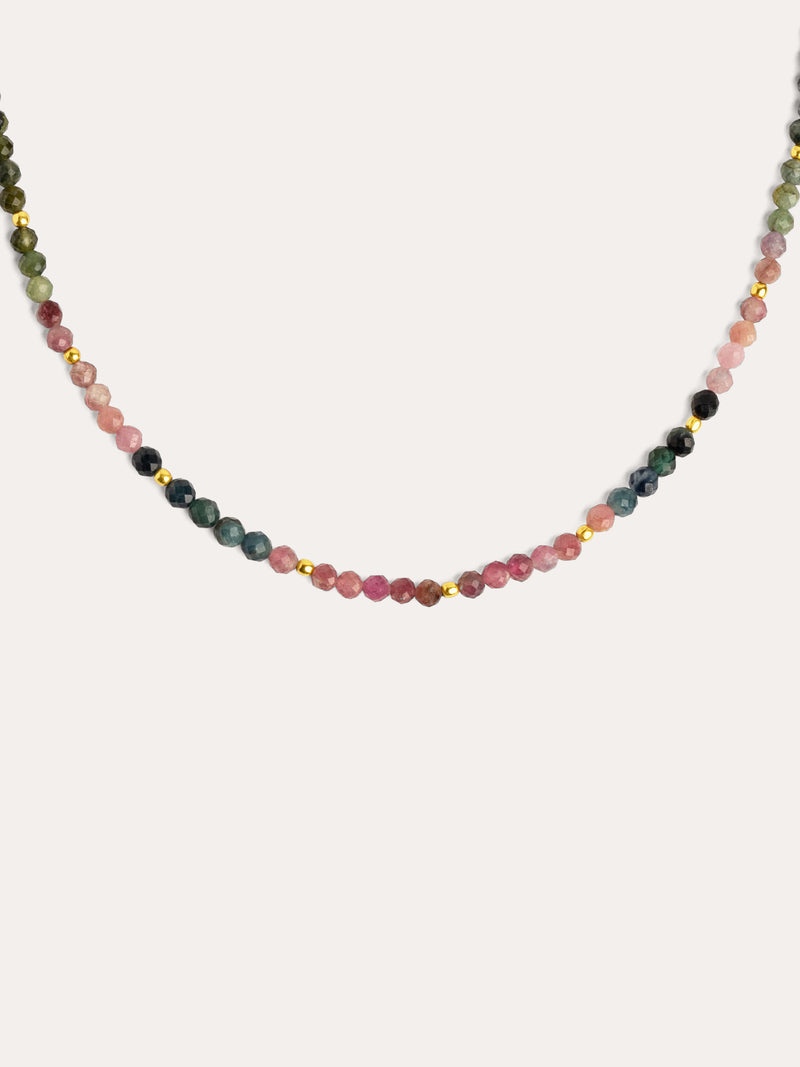 Altea Dots Tourmaline Syra Stainless Steel Gold Necklace