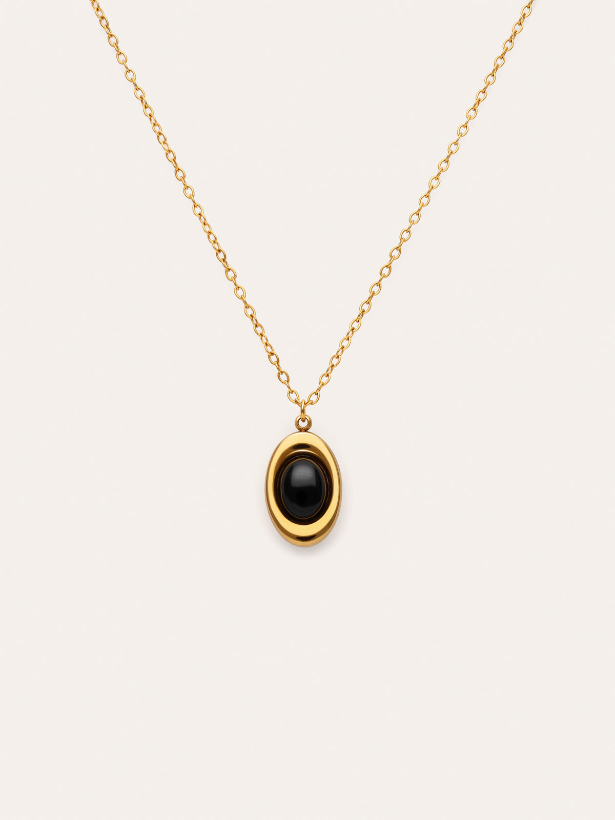 Collar Ágata Stone Acero Baño Oro