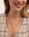 Abuela Heart Cianita Stainless Steel Gold Necklace