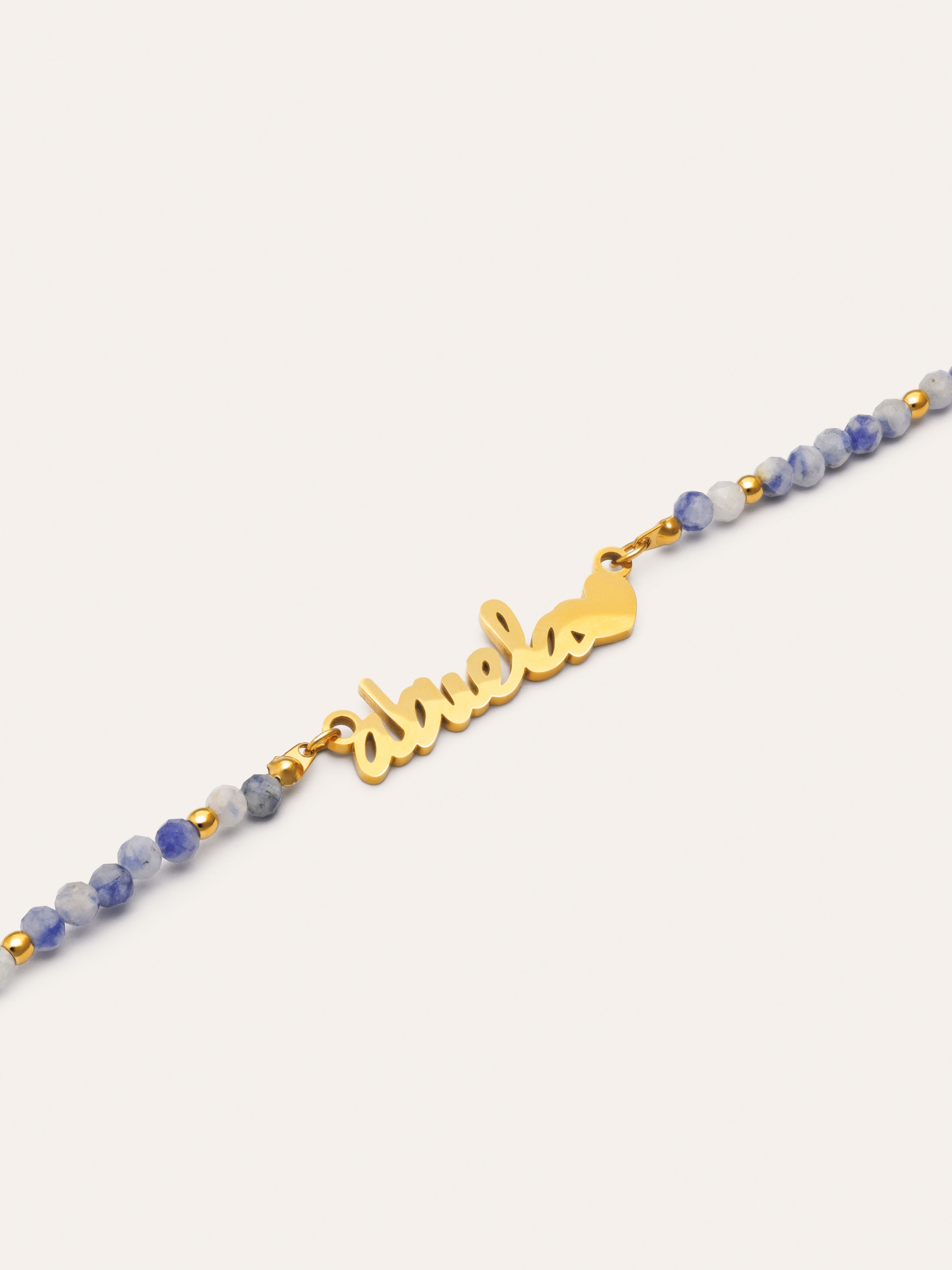 Abuela Heart Cianita Stainless Steel Gold Necklace