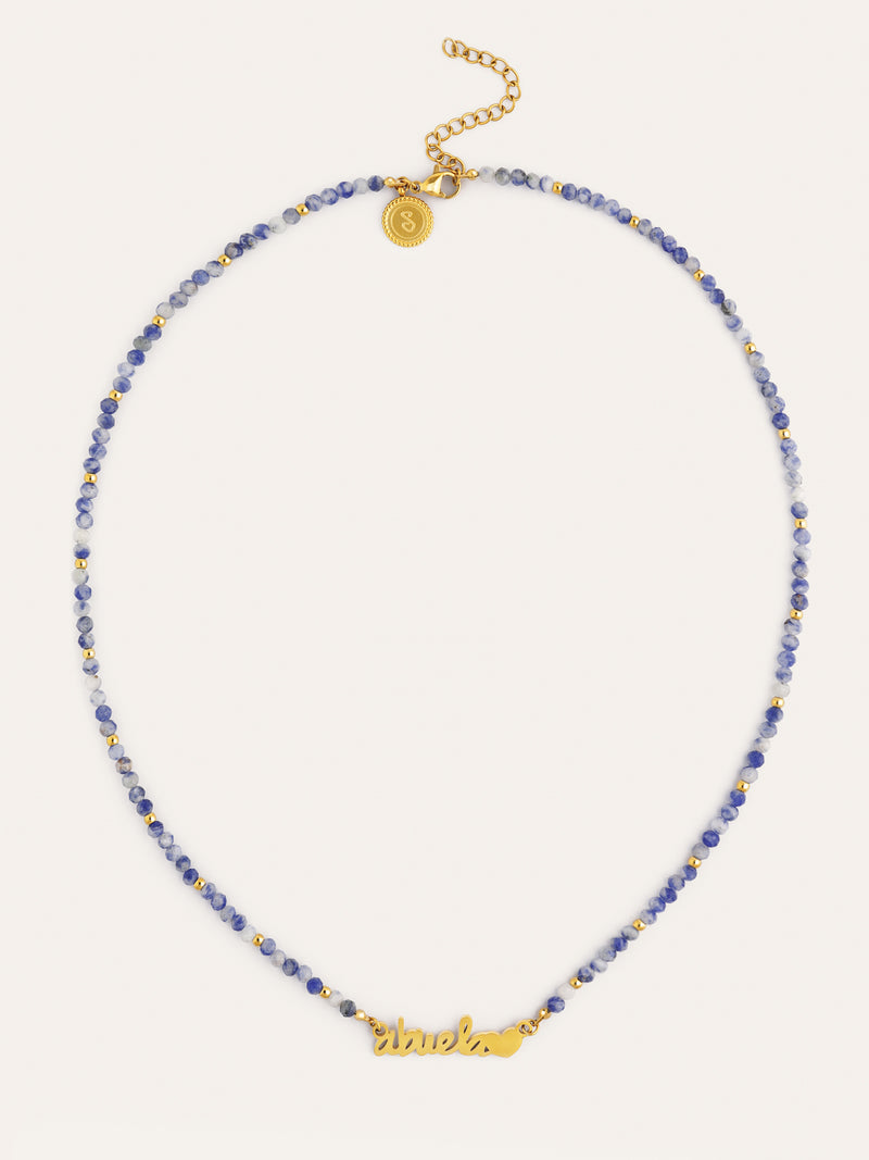 Abuela Heart Cianita Stainless Steel Gold Necklace