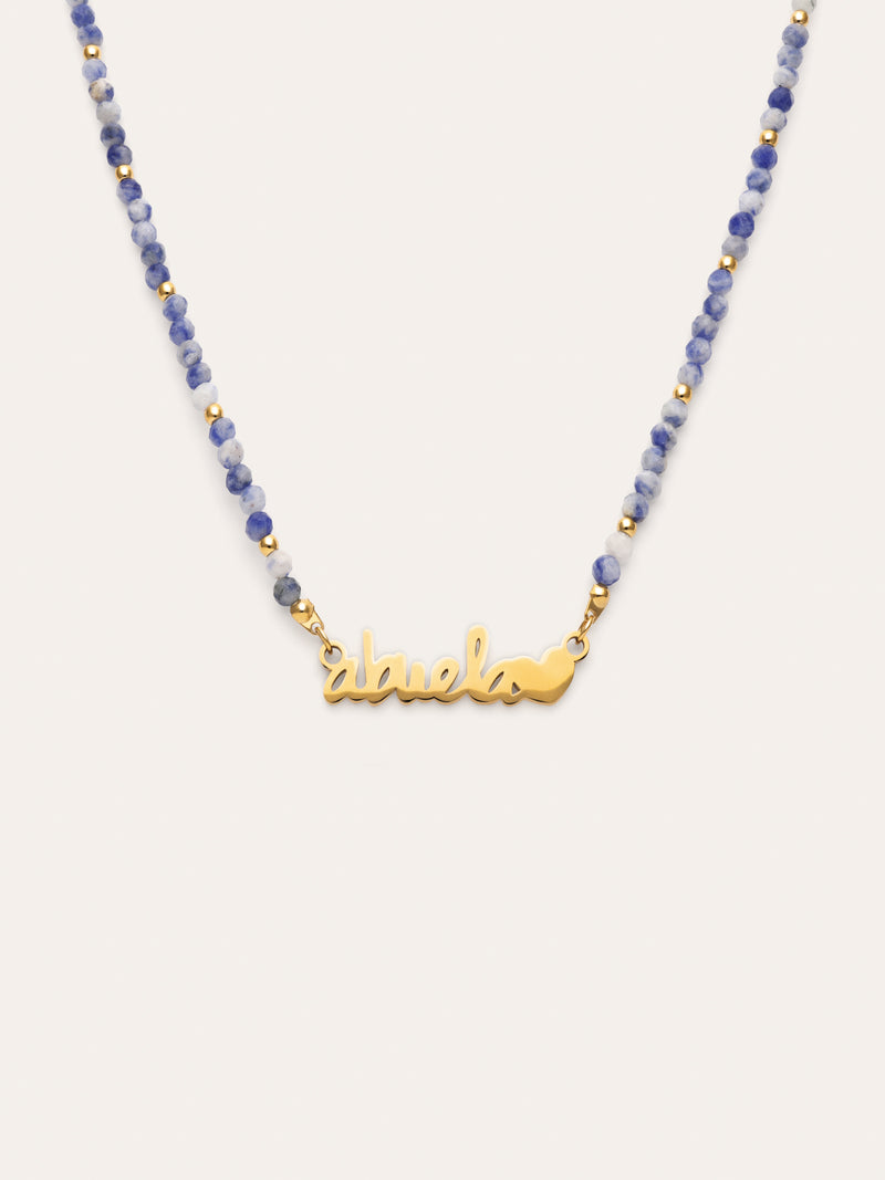 Abuela Heart Cianita Stainless Steel Gold Necklace