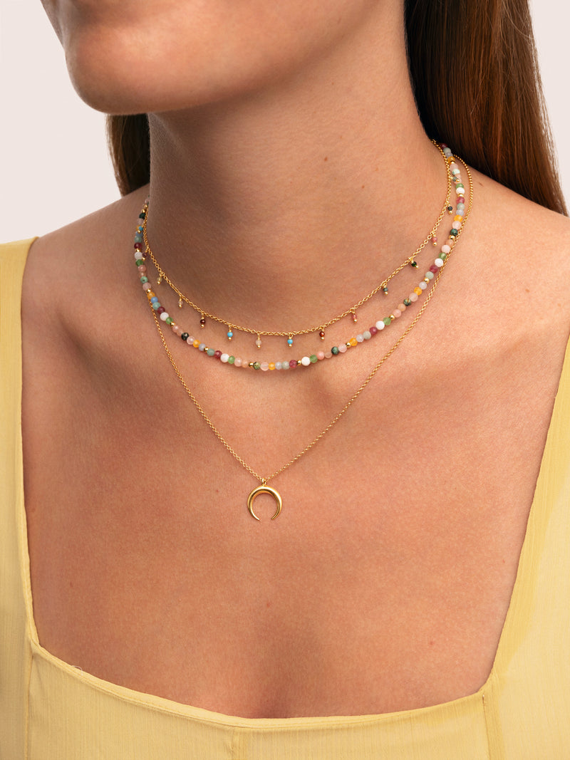 Danicing Stones Gold Necklace 
