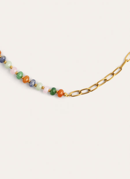 Collar Alpine Chic Stones Acero Baño Oro