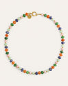 Collar Alpine Stones Acero Baño Oro