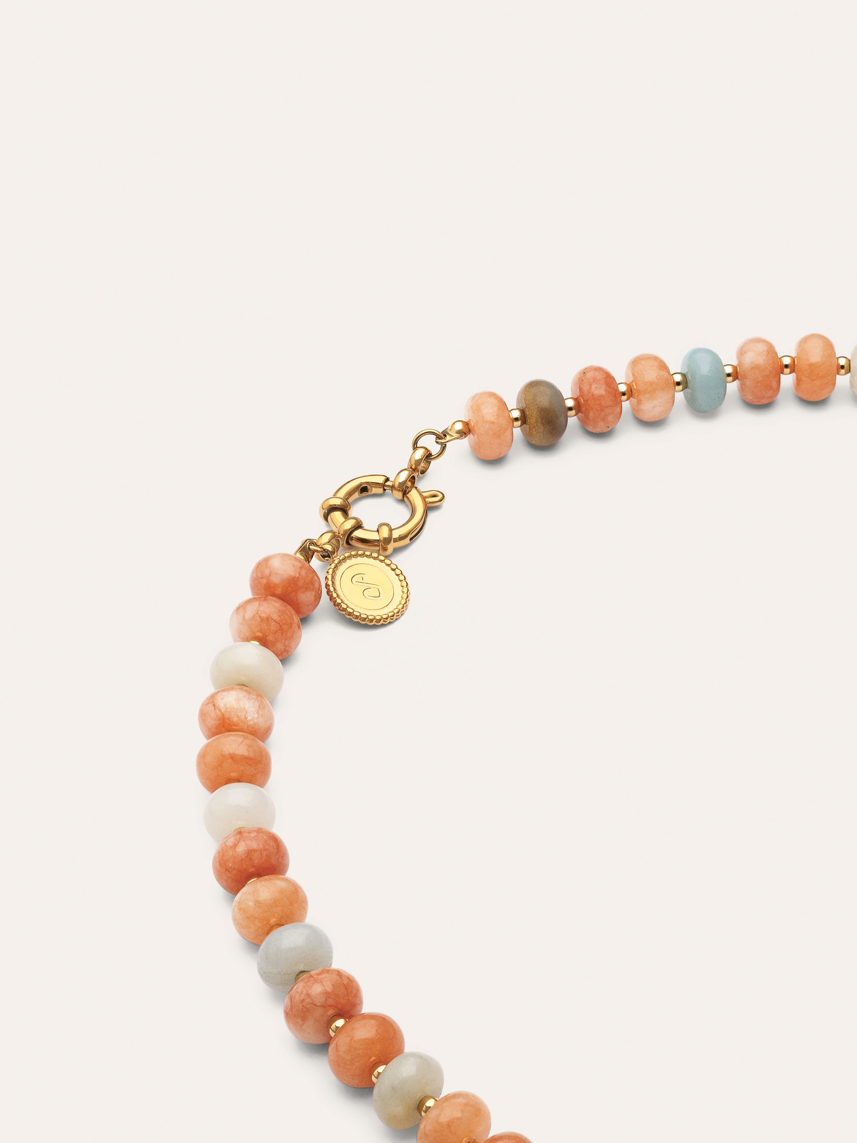 Ambar Stones Stainless Steel Gold Necklace