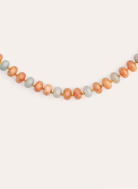 Ambar Stones Stainless Steel Gold Necklace