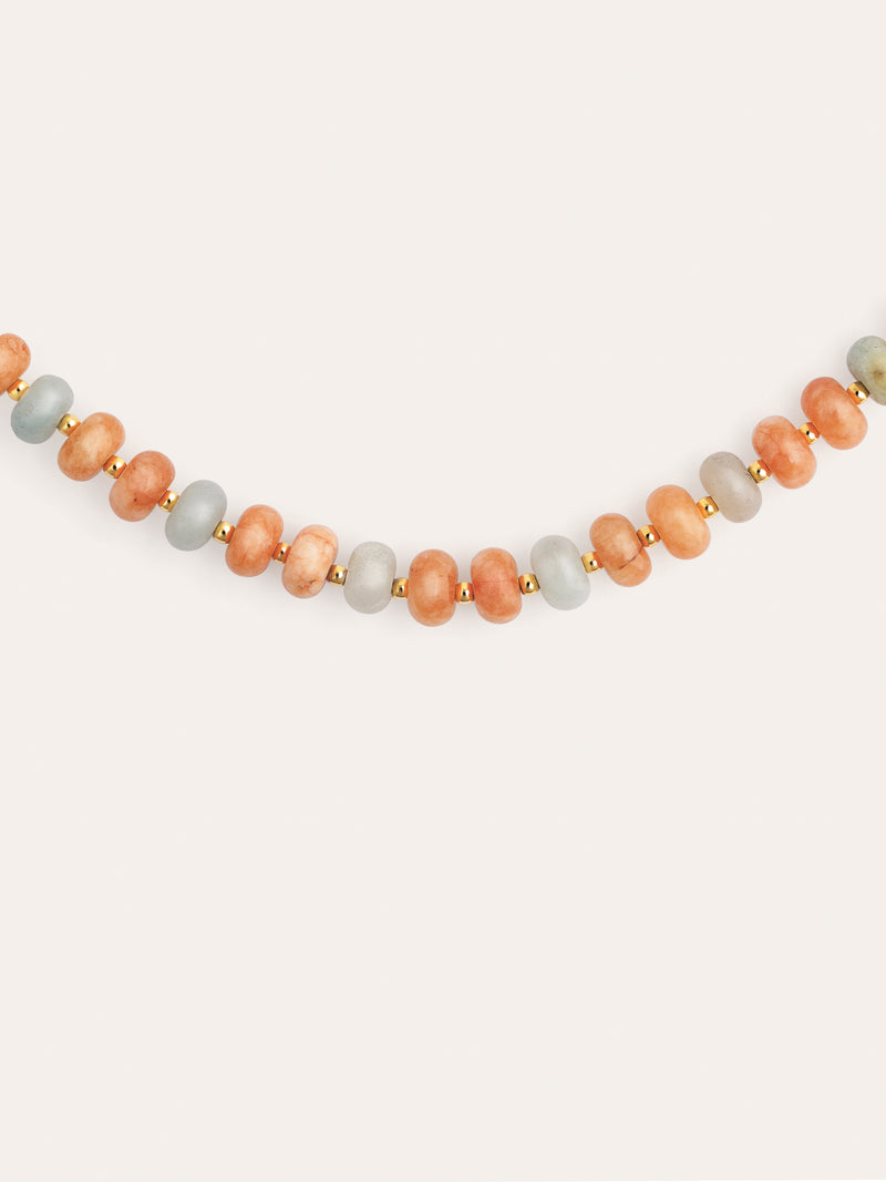 Ambar Stones Stainless Steel Gold Necklace