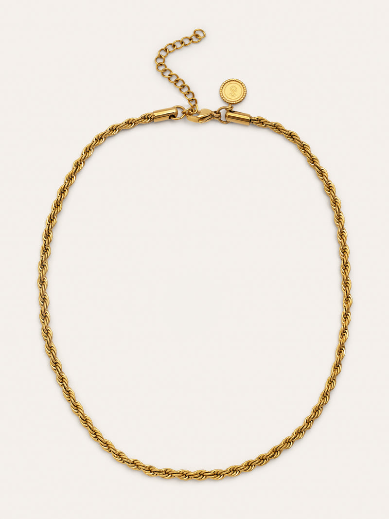 Big Cord Stainless Steel Gold Necklace