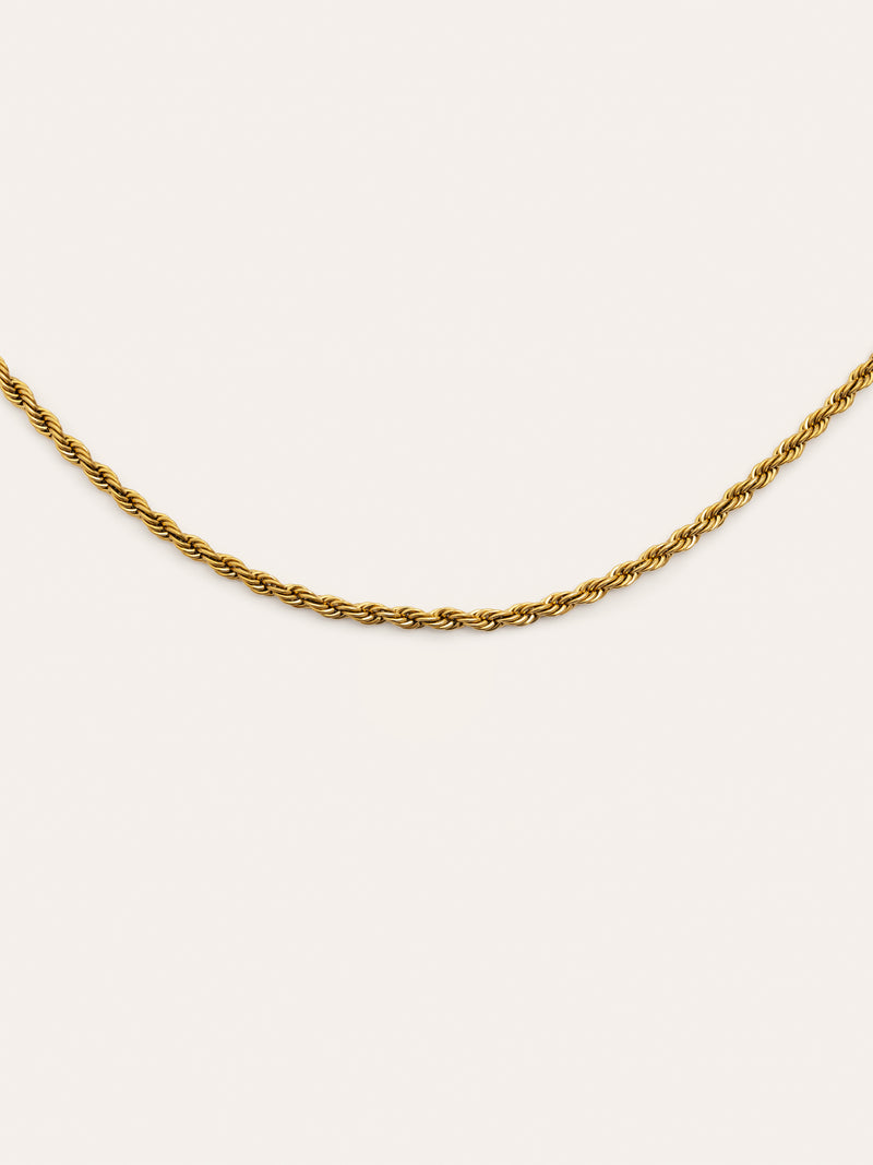 Big Cord Stainless Steel Gold Necklace