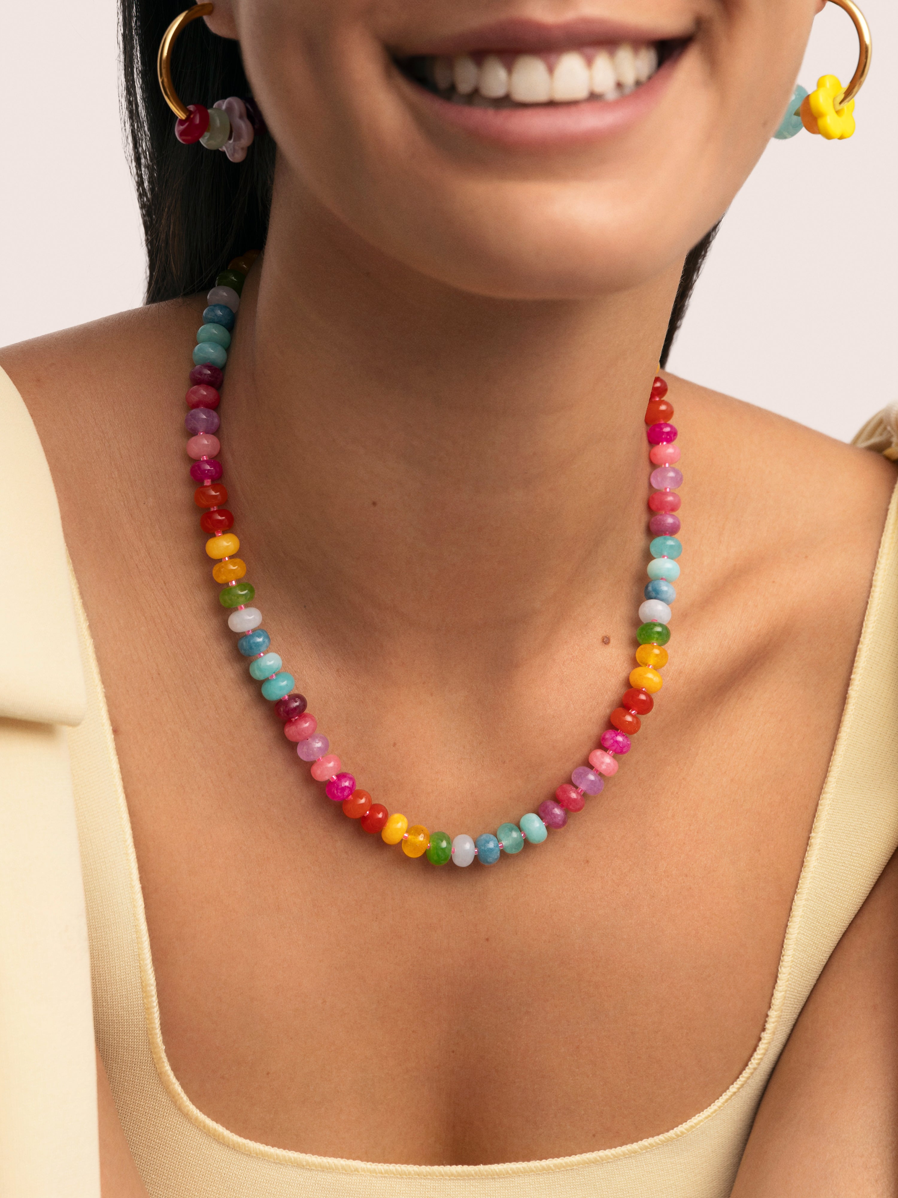 Bloom Stones Stainless Steel Gold Necklace