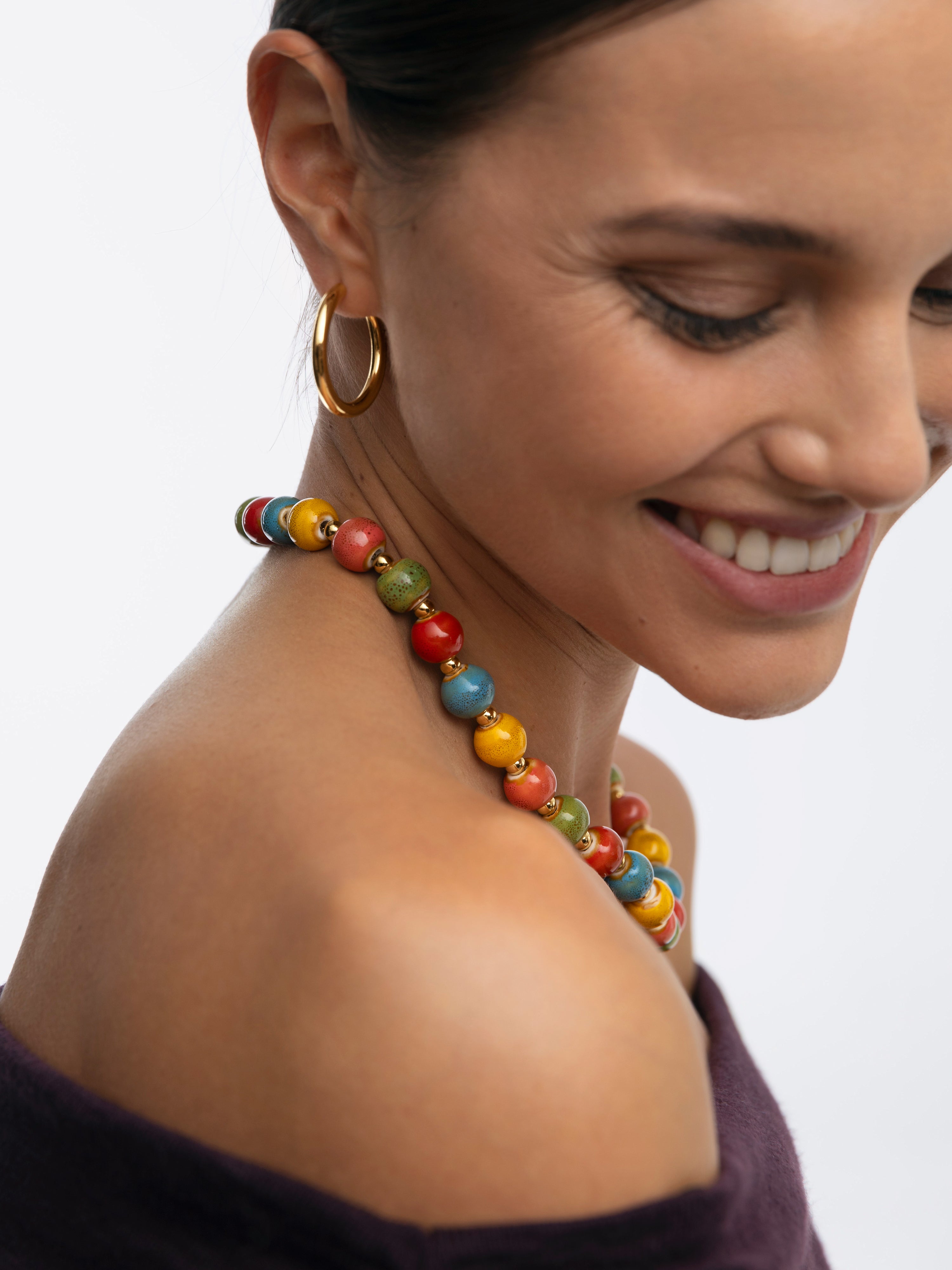 Collar Canela Acero Baño Oro