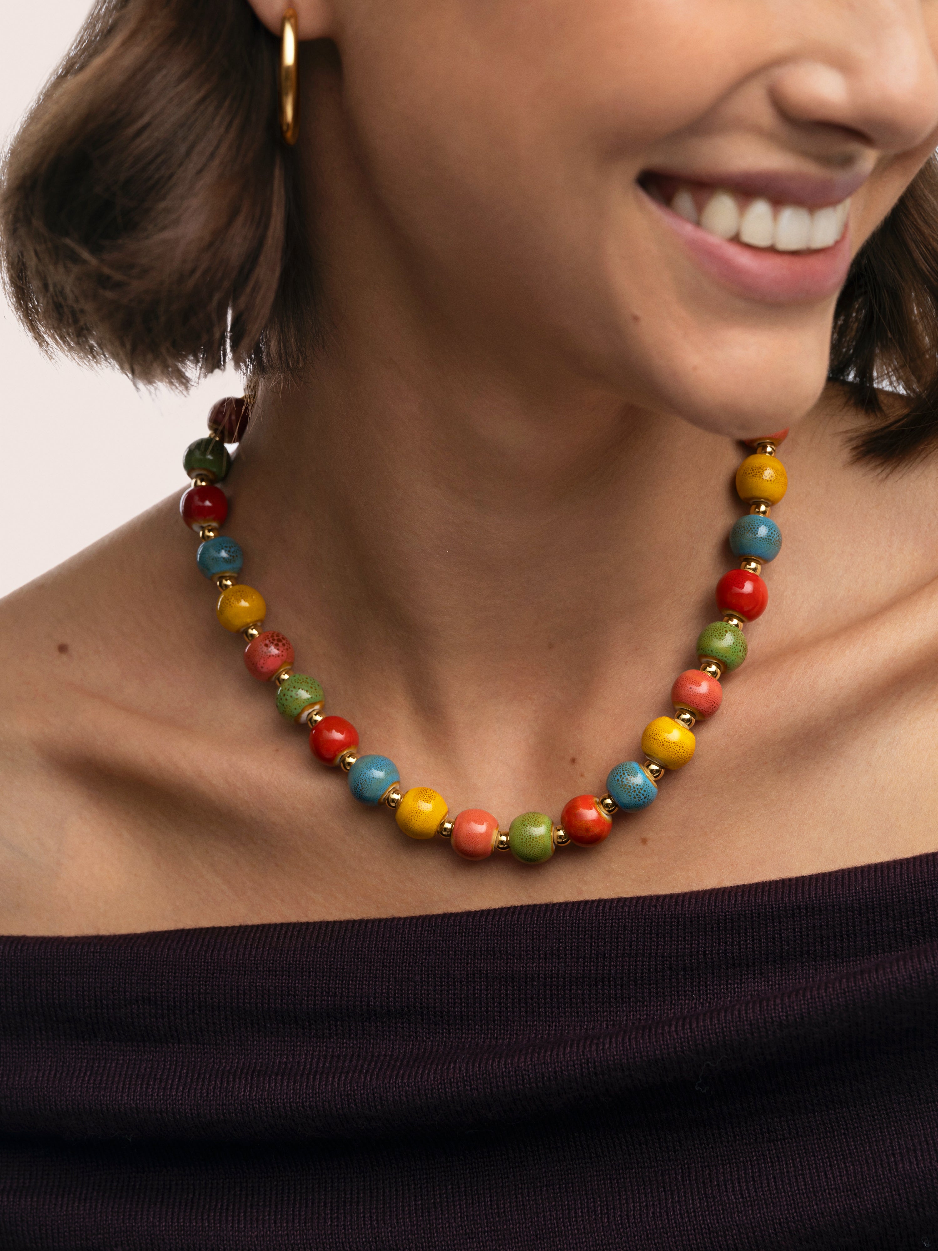 Collar Canela Acero Baño Oro