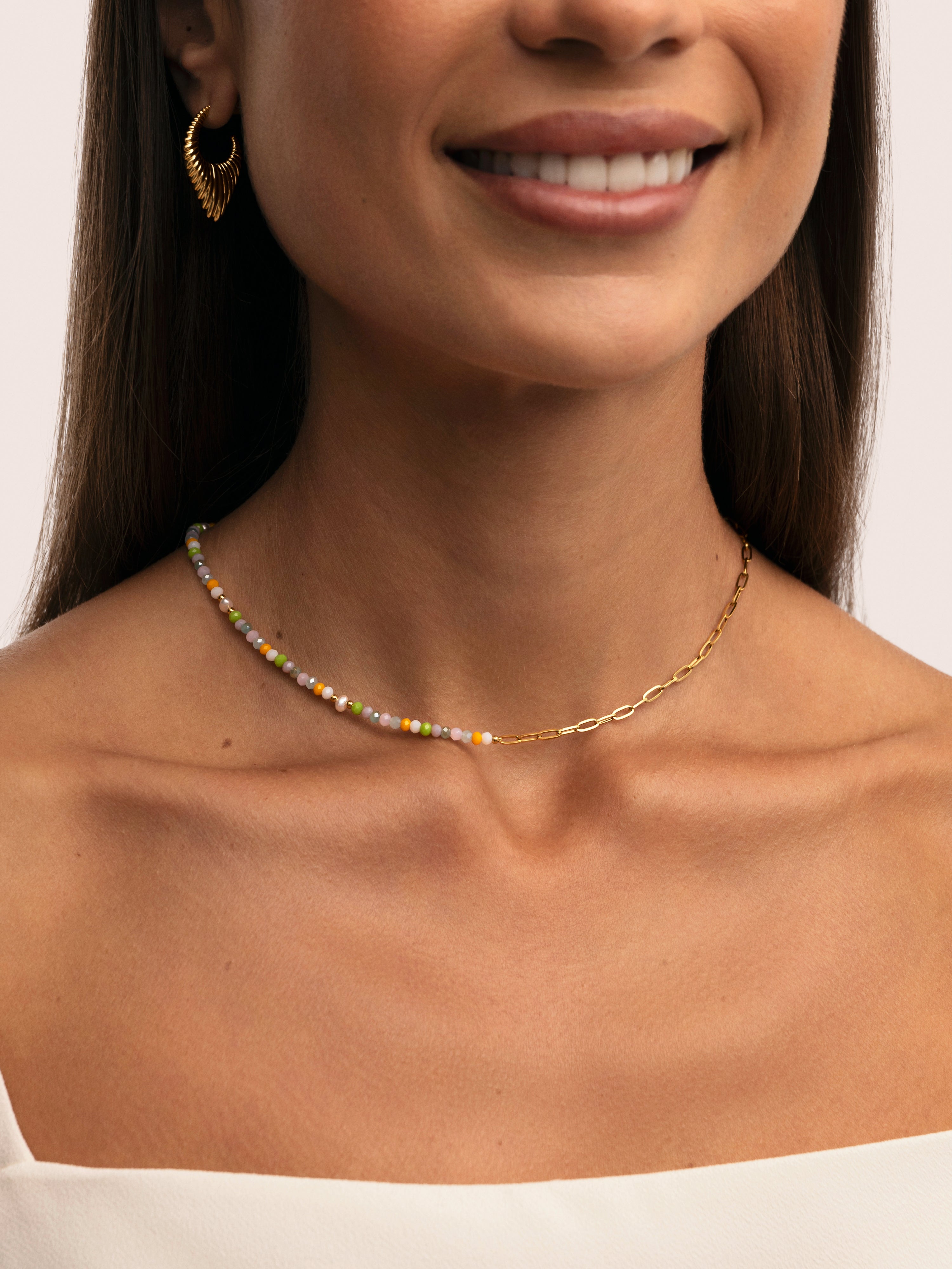 Collar Chic Nora Acero Baño Oro