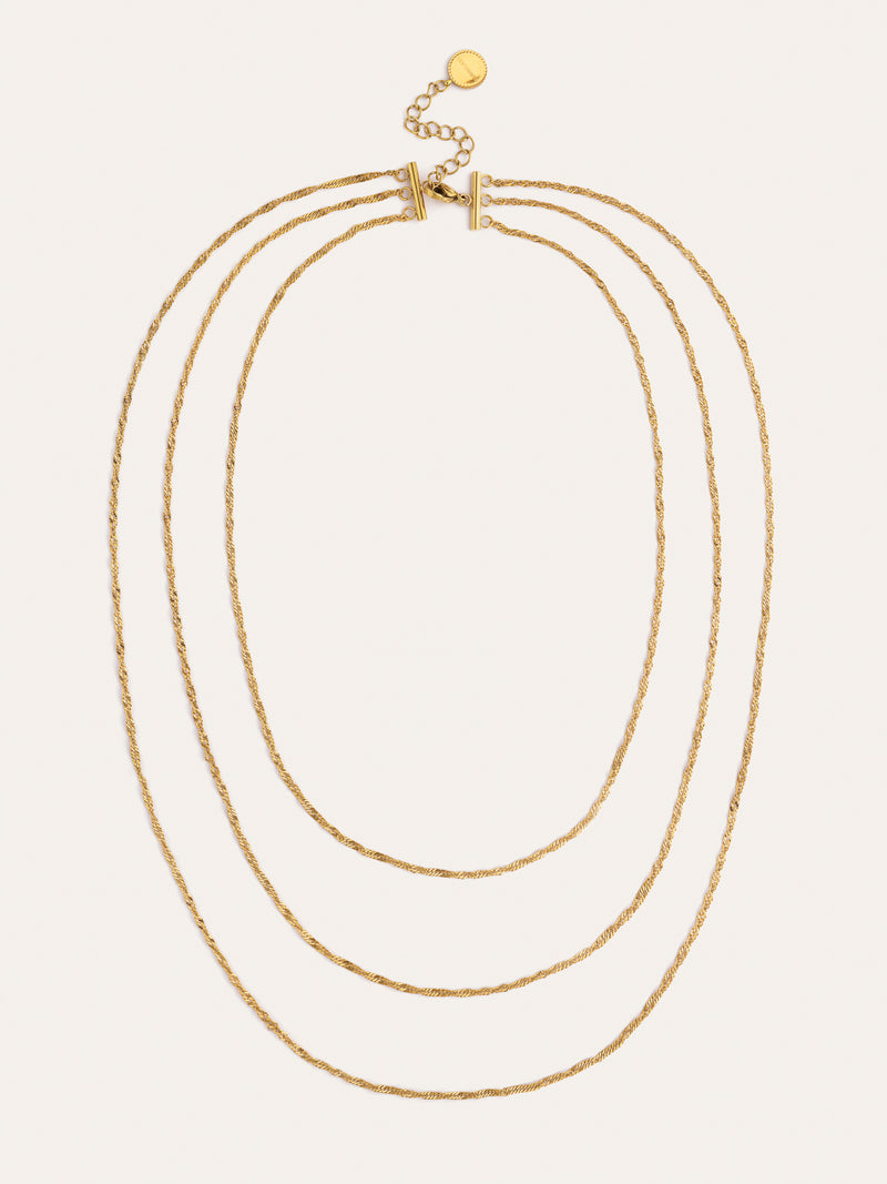 Collar Cleopatra Mini Twist Acero Baño Oro