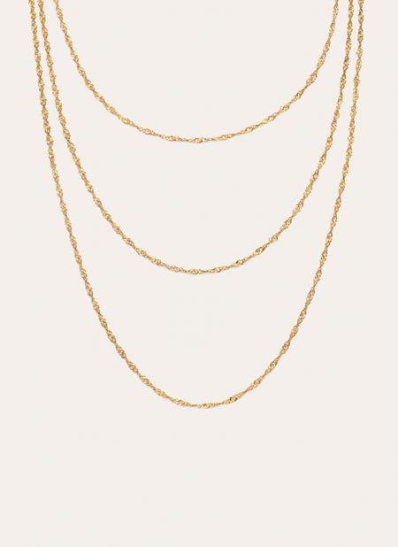 Collar Cleopatra Mini Twist Acero Baño Oro