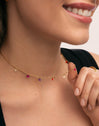 Color Bits Stainless Steel Gold Necklace