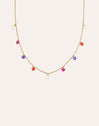 Color Bits Stainless Steel Gold Necklace