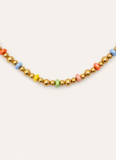 Color Bomb Stainless Steel Gold Necklace