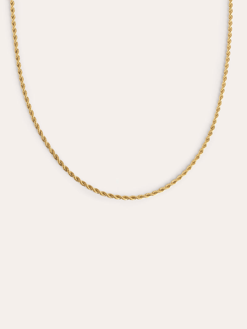 Cord Stainless Steel Gold Necklace
