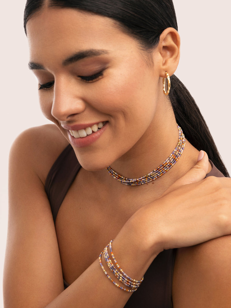 Crystals Cleopatra Stainless Steel Gold Choker