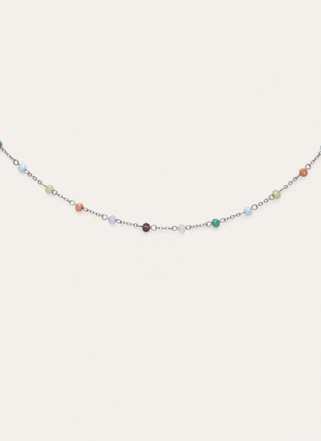 Collar Crystals Colors Acero