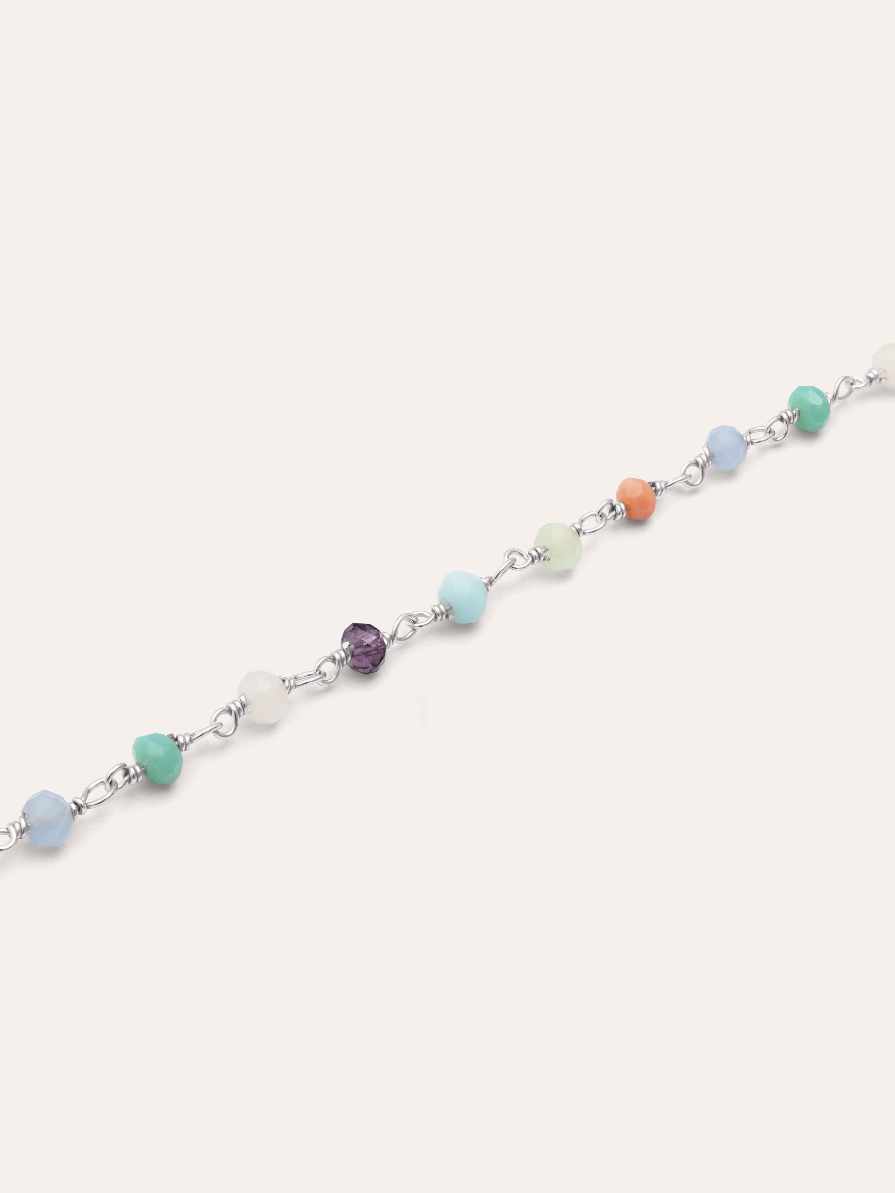 Crystals Colors Silver Necklace