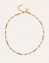 Collar Crystals Pastel Acero Baño Oro