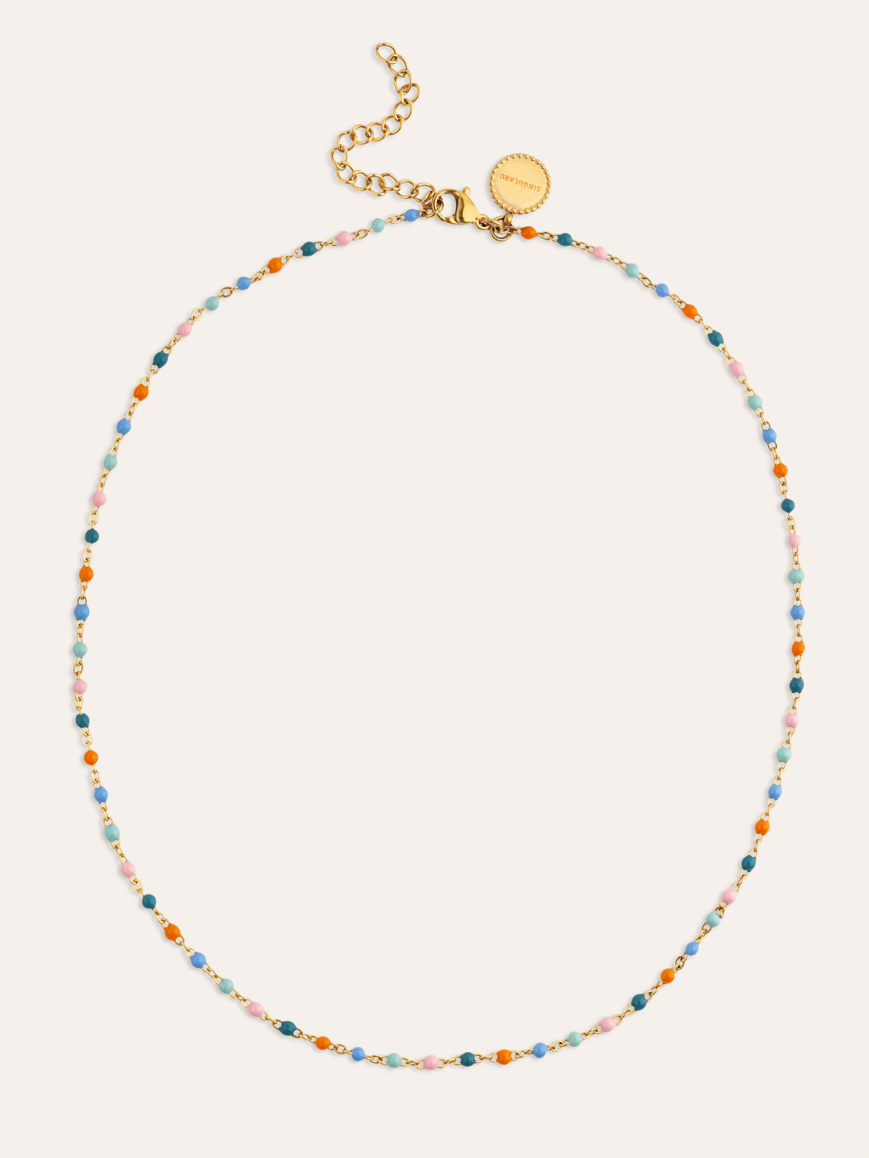 Collar Dots Alpine Enamel Acero Baño Oro