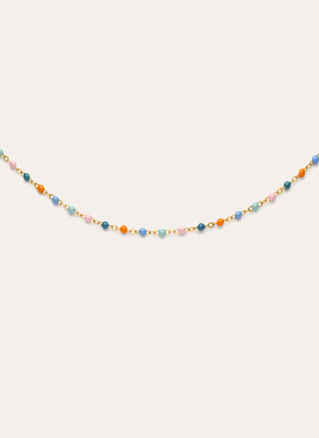 Collar Dots Alpine Enamel Acero Baño Oro