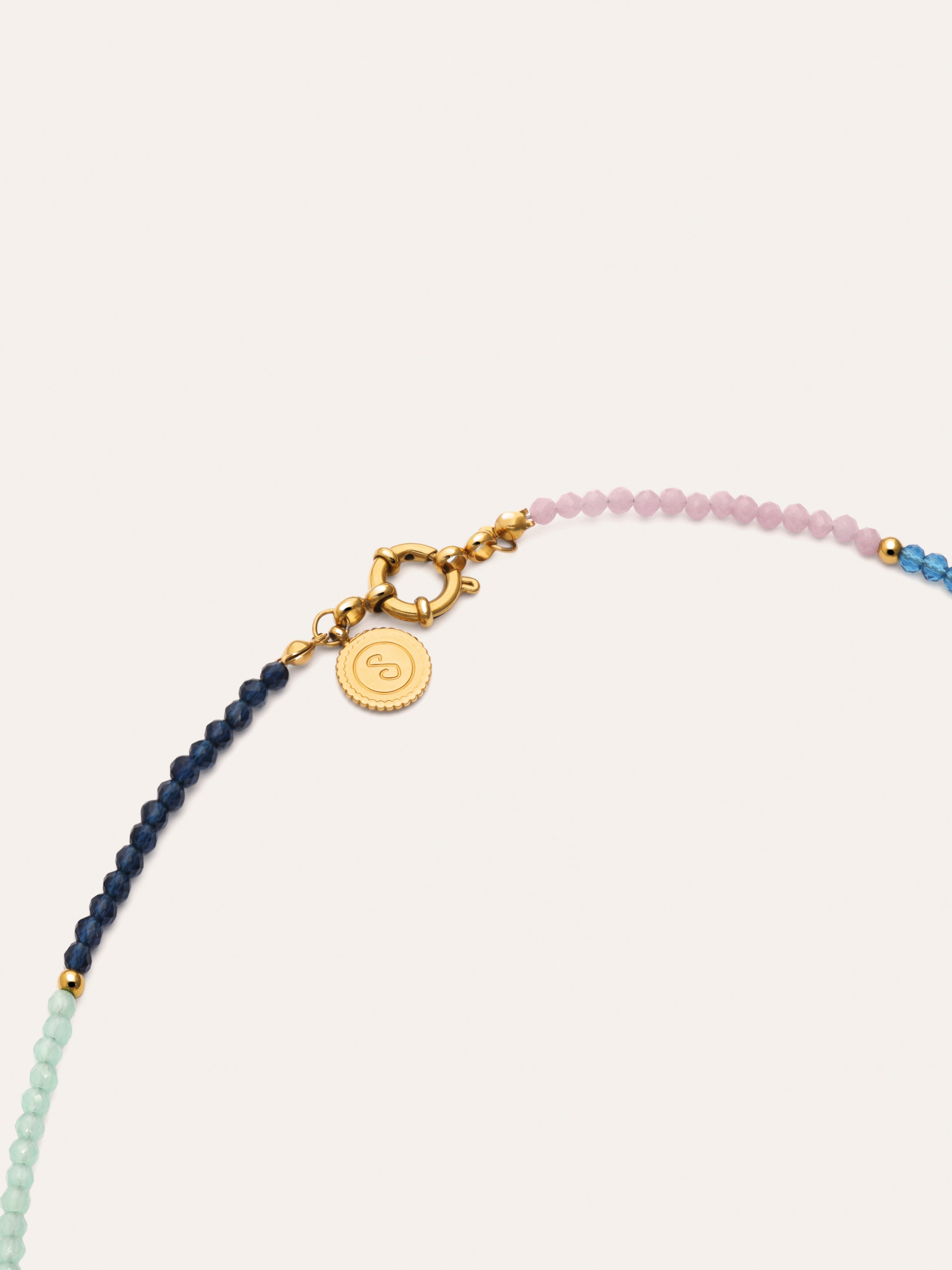 Collar Dye Dots Bruma Acero Baño Oro