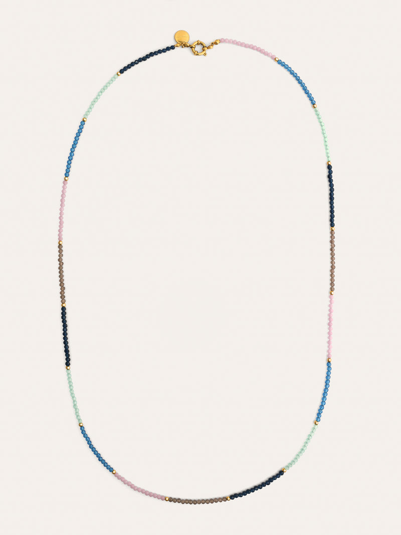 Dye Dots Mist Stainless Steel Gold Necklace