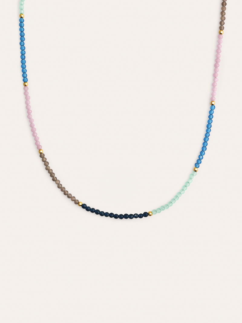 Dye Dots Mist Stainless Steel Gold Necklace
