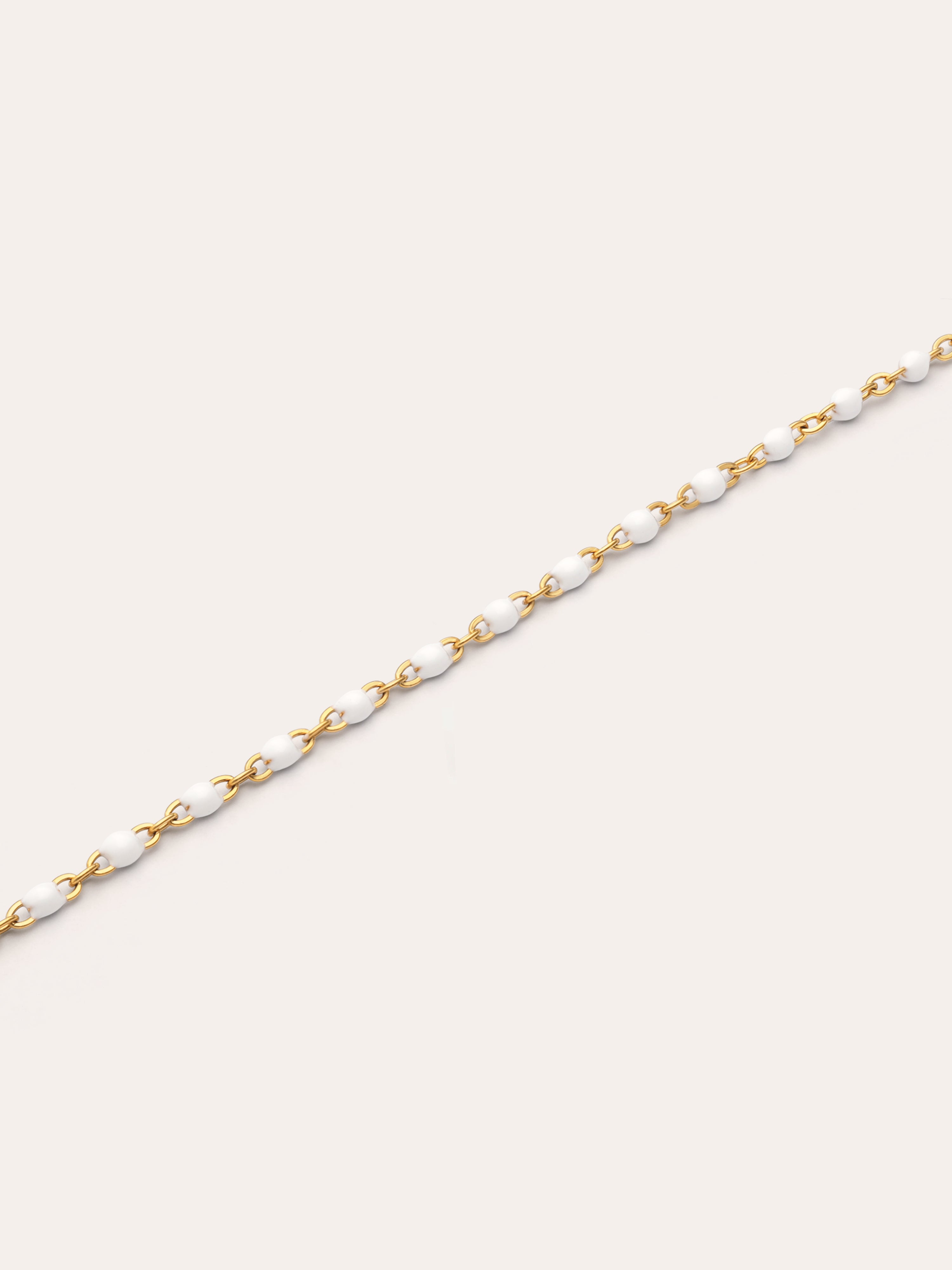 Dots Enamel White Stainless Steel Gold Necklace