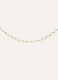 Dots Enamel White Stainless Steel Gold Necklace