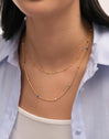 Collar Doble Carla Enamel Acero Baño Oro