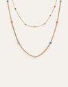 Collar Doble Carla Enamel Acero Baño Oro