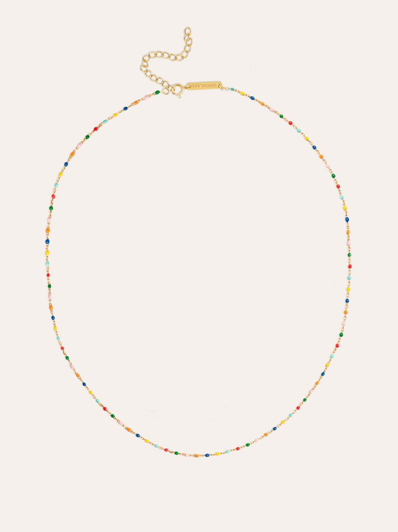 Dots Colors Enamel Gold Necklace