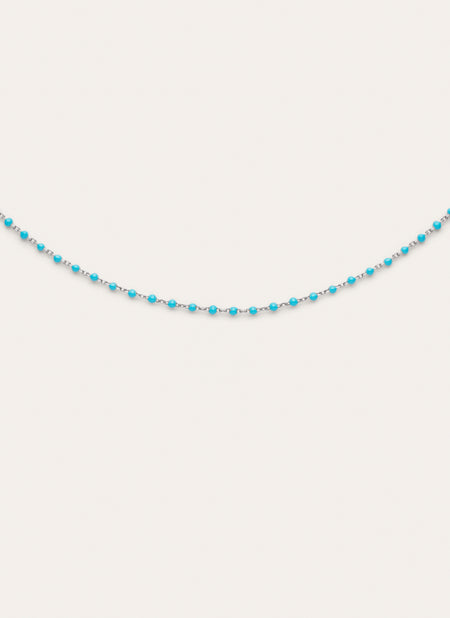 Collar Dots Turquoise Enamel Acero