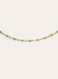 Dots Turquoise Enamel Gold Necklace 