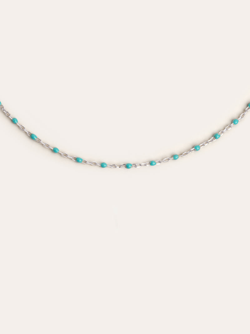 Dots Turquoise Enamel Silver