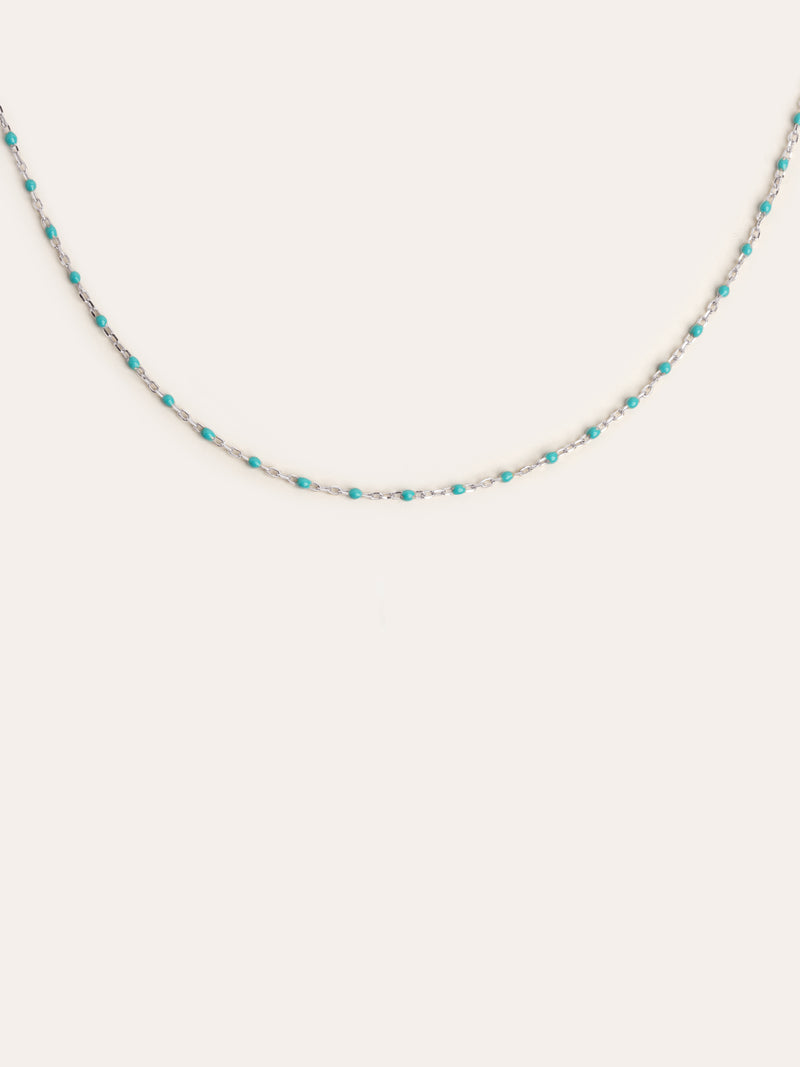 Dots Turquoise Enamel Silver