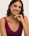 Collar Drop Orquidea Baño Oro