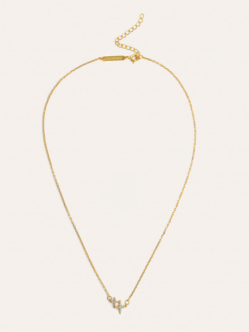 Duo Spark Silver Gold-Plated Necklace
