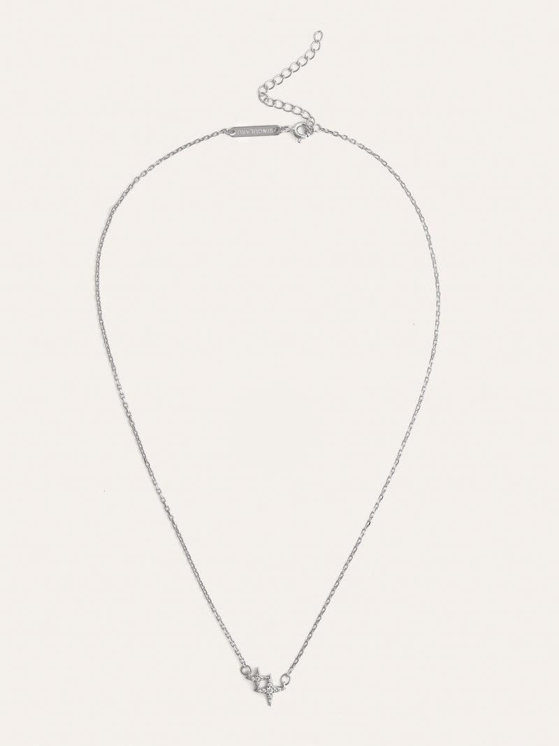 Duo Spark Silver Necklace