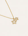 Duo Stars Spark Gold Necklace