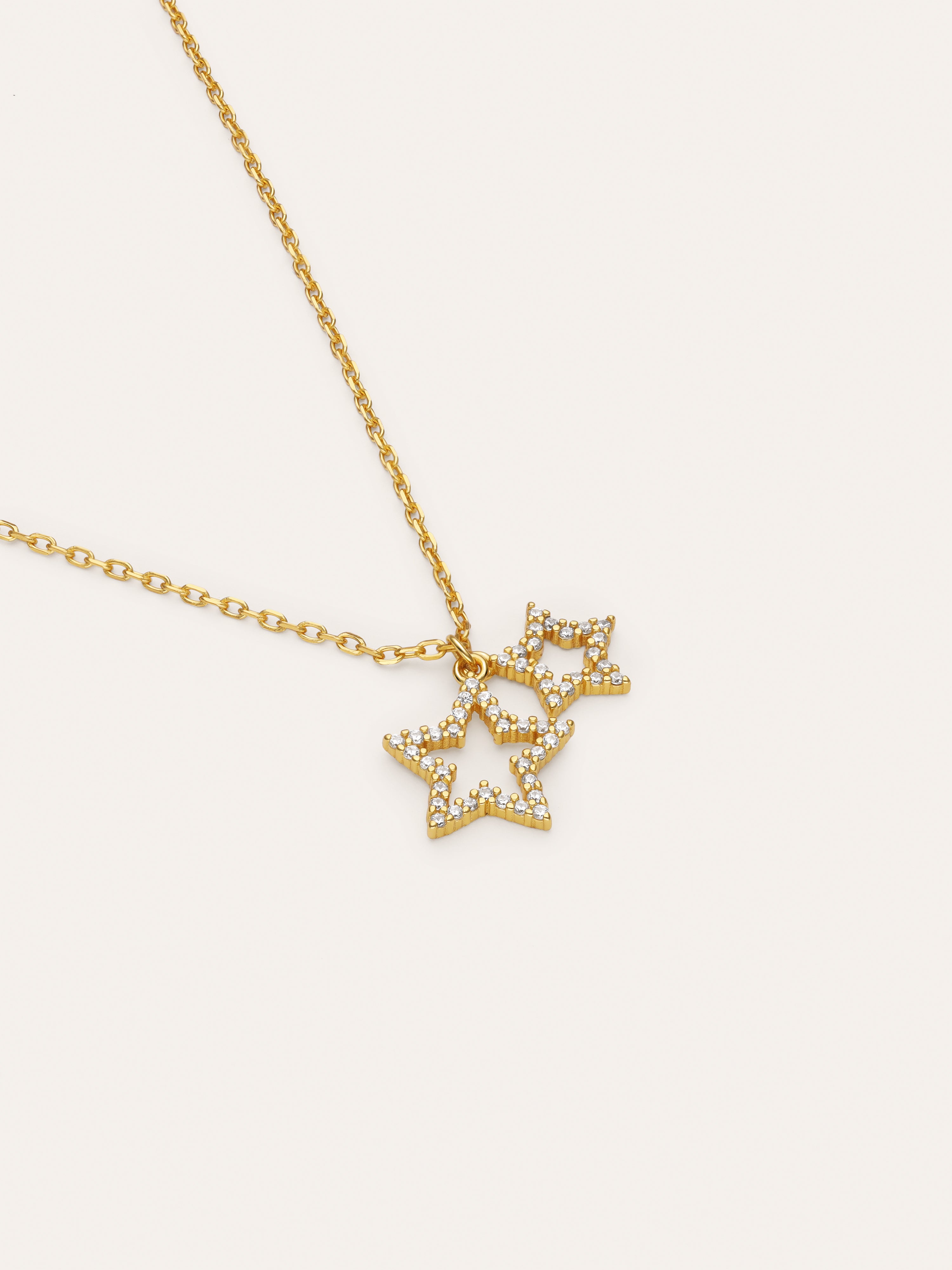 Duo Stars Spark Gold Necklace