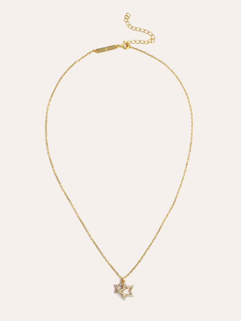 Duo Stars Spark Gold Necklace